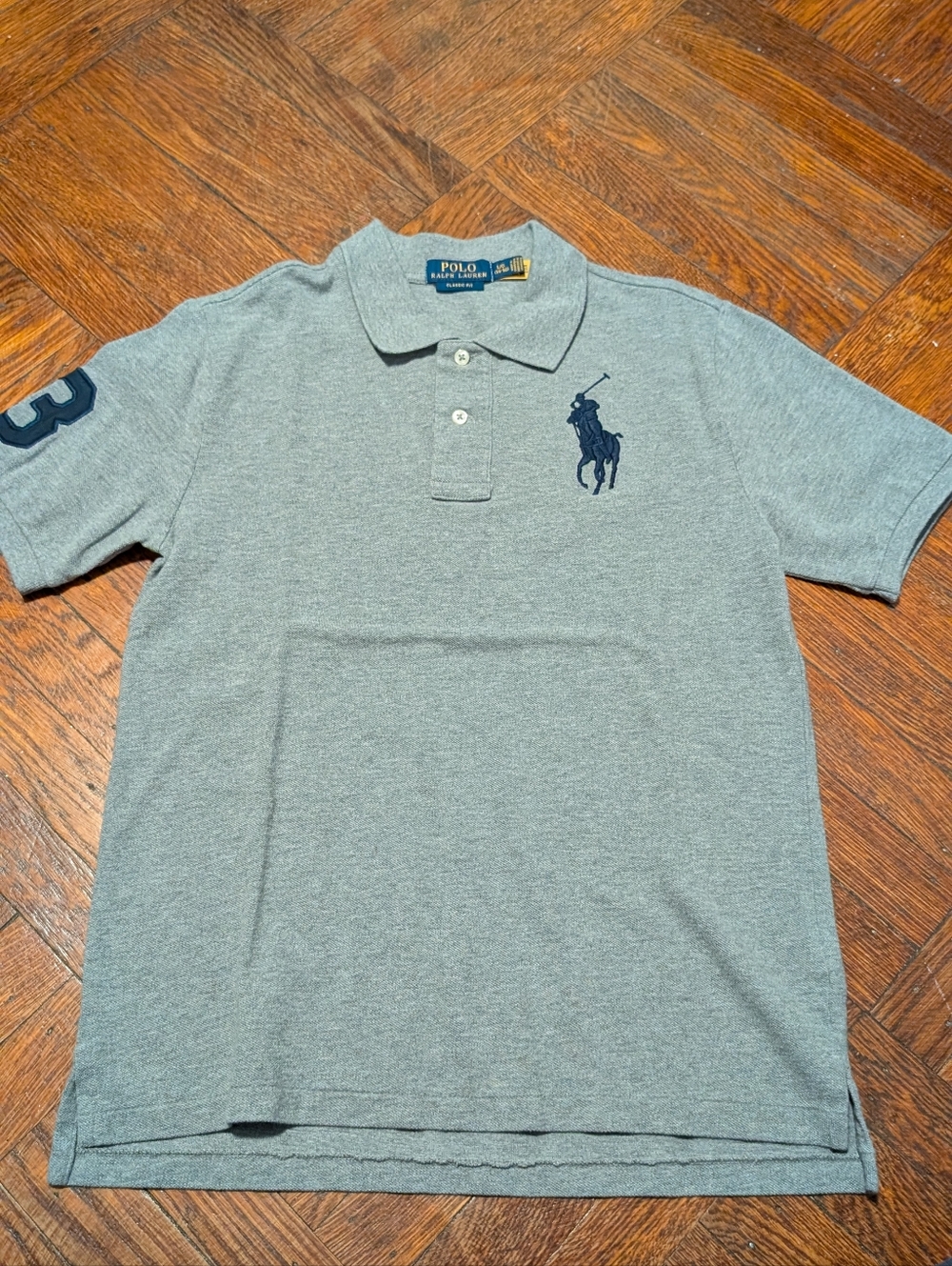 Polo by Ralph Lauren Light Heather Gray Polo with Navy Pony